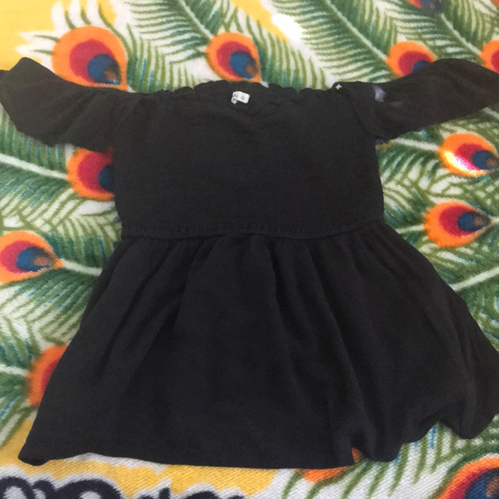 Black Smocked off the shoulder top